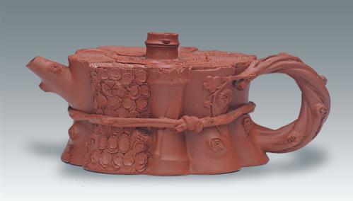 王福君紫砂壶 束柴三友壶 原矿清水泥