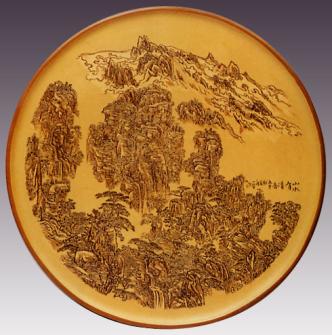 毛国强紫砂壶 山水有清音挂盘 