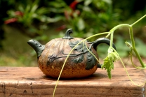 紫砂壶图片：贴叶精彩 花器实力派 田园清趣 七彩南瓜 孙伟强张新亚合作 - 美壶网