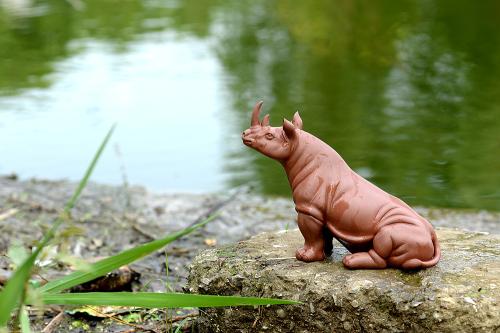 美壶定制紫砂壶 稳如泰山~~犀牛 做工细腻 主体神态逼真 别有一番风味！ 