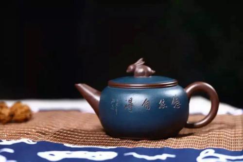 周庚大紫砂壶 悠然自得的兔子 原矿紫泥