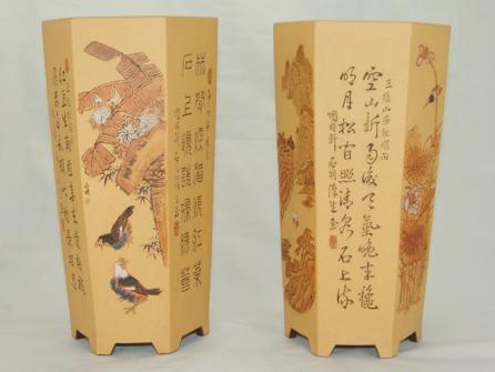 沈汉生紫砂壶 六方仟筒 