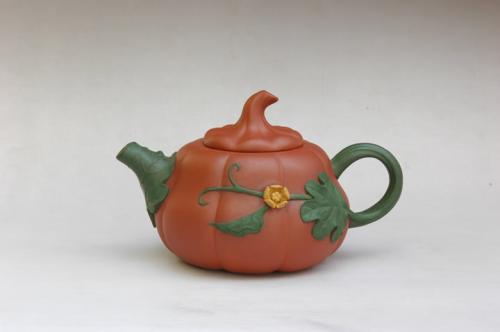 凌达君紫砂壶 小高金瓜壶 原矿清水泥