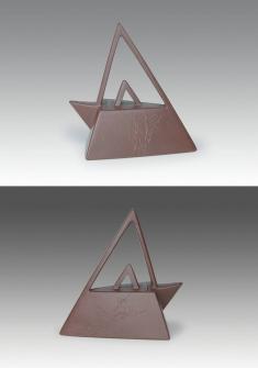 陈洪平紫砂壶 三角提梁 原矿紫泥