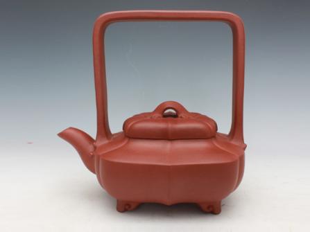 邹辉紫砂壶 四季如意提梁 原矿清水泥