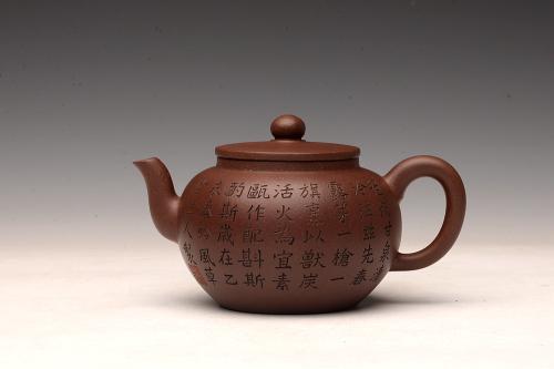 张听钢紫砂壶 张听钢精刻之作 全手平盖莲子 摹古清.申锡 耐品古朴 原矿紫泥