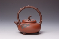 紫砂壶图片：银杏提梁壶 - 美壶网