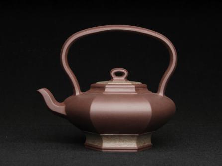 孔春华紫砂壶 六顺提梁 原矿底槽清