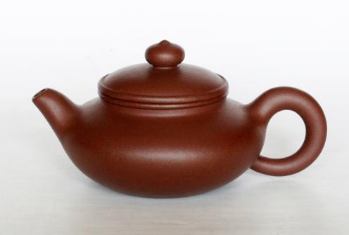 庄永飞紫砂壶 玉扁 枣红泥