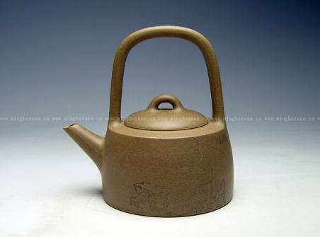 赵明敏紫砂壶 曼生提梁壶 老段泥