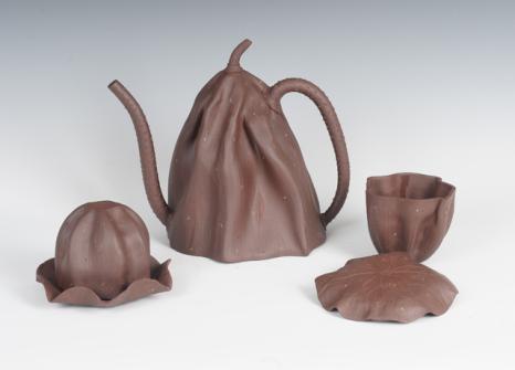 应书良紫砂壶 醉莲套具 原矿紫泥