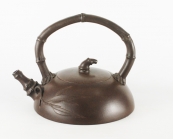 紫砂壶图片：陶艺竹段提梁 - 美壶网