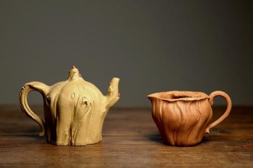 美壶定制紫砂壶 学院派风格之全手莲蓬公道 肌理丰富 各有风味~ 原矿段泥