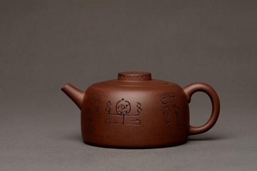 刘世涛紫砂壶 寓意吉祥 稳重典雅 精工全手四灵井栏 原矿紫泥