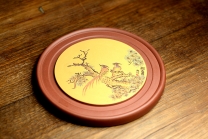 紫砂壶图片：非常好玩~~紫砂干泡台  朱牧清精心装饰 别有风韵！！ - 美壶网