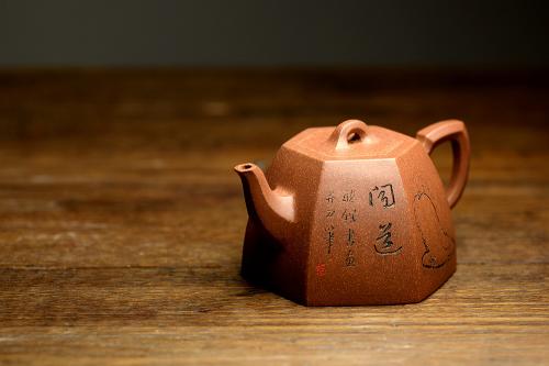 张听钢紫砂壶 油润降坡泥 造型敦厚 过度圆润 颇富特色 全手六方井栏  原矿降坡泥