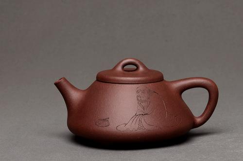 周斌紫砂壶 周斌全手作品 游心堂主人精心装饰 子冶石瓢 做工精致 文气佳品 原矿紫泥