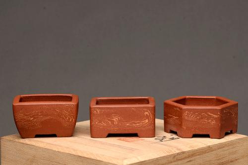 张秋平紫砂壶 张秋平全手微型胶泥小花盆 美壶网回馈之作 更加漂亮 原矿清水泥