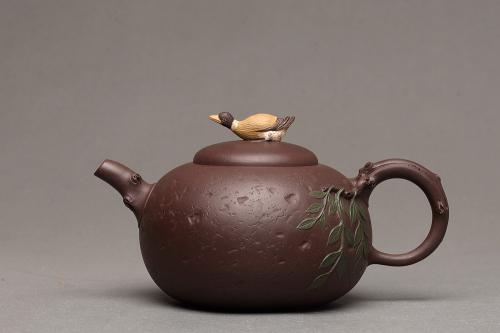 孙伟强紫砂壶 诗情画意 春江水暖鸭先知 孙伟强张新亚原创作品 玩味不绝 原矿紫泥