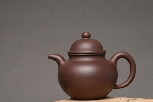 赵浩淼紫砂壶 深得其味 全手寿珍掇球 霸气 经典再现 原矿紫泥