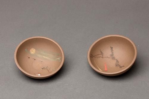 朱牧清紫砂壶 雅致有趣 做工精致 自用佳品~品茗杯  青灰泥