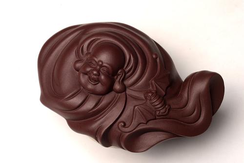 美壶定制紫砂壶 做工精致 泥料优秀 福在眼前 笔架or茶宠or镇纸 原矿紫泥