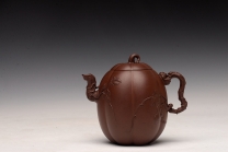 紫砂壶图片：顾正芳精品全手 原创作品 花货技法精湛  甜瓜 赵辉老师精刻 - 美壶网