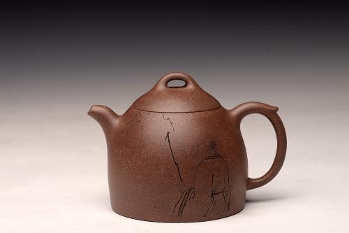 周斌紫砂壶 周斌全手新作 朴素敦厚 全手秦权 文气佳品 游心堂主人装饰 油润段泥 青灰泥