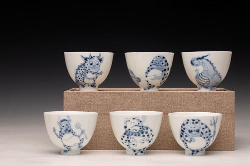 美壶定制紫砂壶 大生（姜寅）玩瓷 小怪兽系列 趣味十足 ~ 品茗对杯 