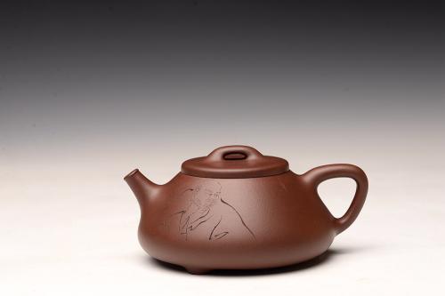 （小）吴杰紫砂壶 吴杰全手新品 游心堂精心装饰 摹古之东石瓢~ 文气十足 原矿底槽清