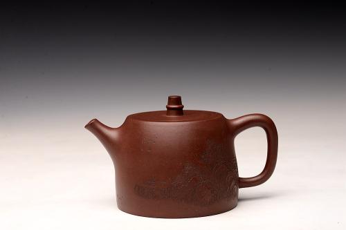 李彦雄紫砂壶 通景山水 丰润挺拔  优质地槽青 全手大汉铎 原矿底槽清