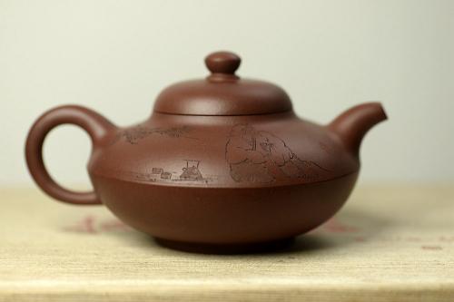 钱伟刚紫砂壶 曼生十八式之紫泥合欢 文气装饰 器形周正 做工严谨 原矿紫泥