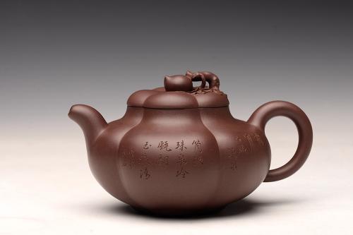 酒虎紫砂壶 酒虎丙申夏 精品之作 大气磅礴 全手工上合桃 和石装饰 珍藏 原矿紫泥