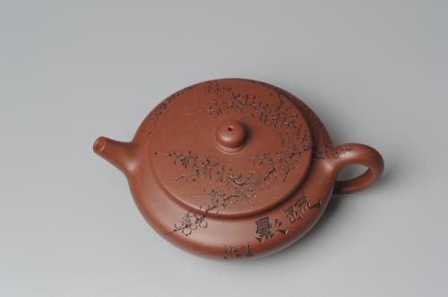 范磊紫砂壶 刘华徒弟生益刻绘 全手工桑扁 原矿底槽清