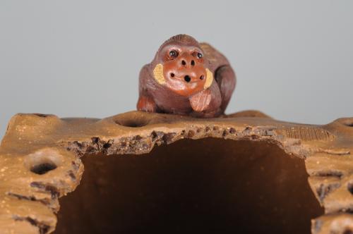 美壶定制紫砂壶 树桩美猴公道杯 原矿段泥