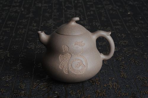 吴新良紫砂壶 美壶特惠 优质青灰段泥葫芦福禄壶 青灰泥