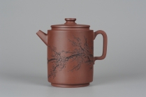 紫砂壶图片：助理美术师唐文全手作品 圆础 助理工艺美术师袁德波刻绘 - 美壶网