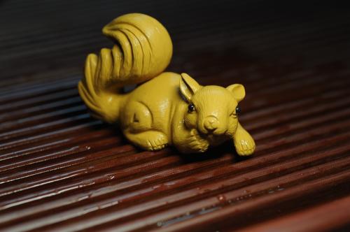 美壶定制紫砂壶 美宠特惠 精致手工茶宠段泥拉毛松鼠 神态可掬 有趣 原矿段泥