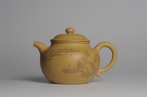 美壶定制紫砂壶 美壶特惠 灰常好的本山段精工山水莲子壶 端庄秀雅 莫待明年花更好 当惜今朝春正浓 原矿段泥