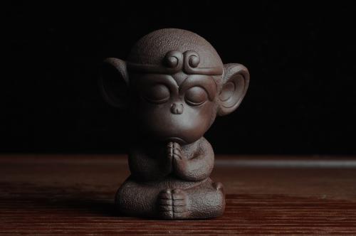 美壶定制紫砂壶 美宠特惠 悟空 神态细腻 做工精致茶宠 原矿紫泥