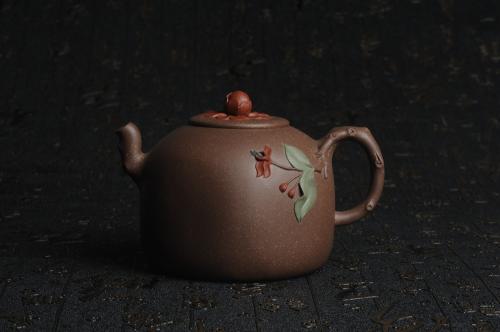 美壶定制紫砂壶 美壶特惠 精工国色天香壶 贴叶精湛 老段泥
