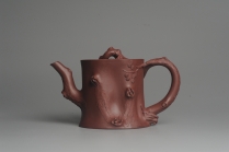 紫砂壶图片：实力派全手工木棉松桩 气质非凡 肌理自然生动 难度大 - 美壶网