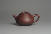 紫砂壶图片：美壶特惠 经典平盖小石瓢 满瓢（景舟石瓢）子木刻绘枯枝鸟 - 美壶网