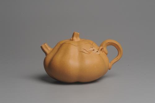 美壶定制紫砂壶 美壶特惠 黄金段泥精致卡盖全手工仿生小南瓜 黄金段