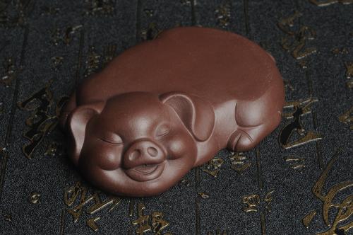 美壶定制紫砂壶 美宠特惠 精工老紫泥小壶托 杯托 盖托 镇纸 茶宠 长11cm宽8cm高2到3cm 原矿紫泥