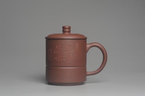 美壶定制紫砂壶 美杯特惠 办公旅行便携式茶具上善若水盖杯 泥料超好 原矿紫泥