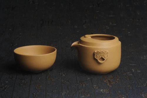 美壶定制紫砂壶 美杯特惠 办公旅行便携式茶具快客杯 公道杯 盖碗 泥料非常好 送礼自用佳品 黄金段