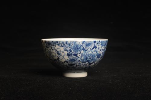 古月山房紫砂壶 景德镇主人杯压手杯 釉下彩青花杯 万花杯 超漂亮 