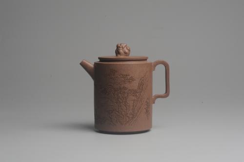 美壶定制老师紫砂壶 美壶特惠 优质老段文人集狮壶 通景山水 灰常雅致 老段泥