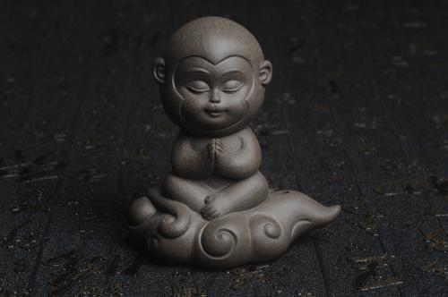 美壶定制紫砂壶 美宠特惠 精工老青灰泥悟空茶宠摆件高9.3cm 